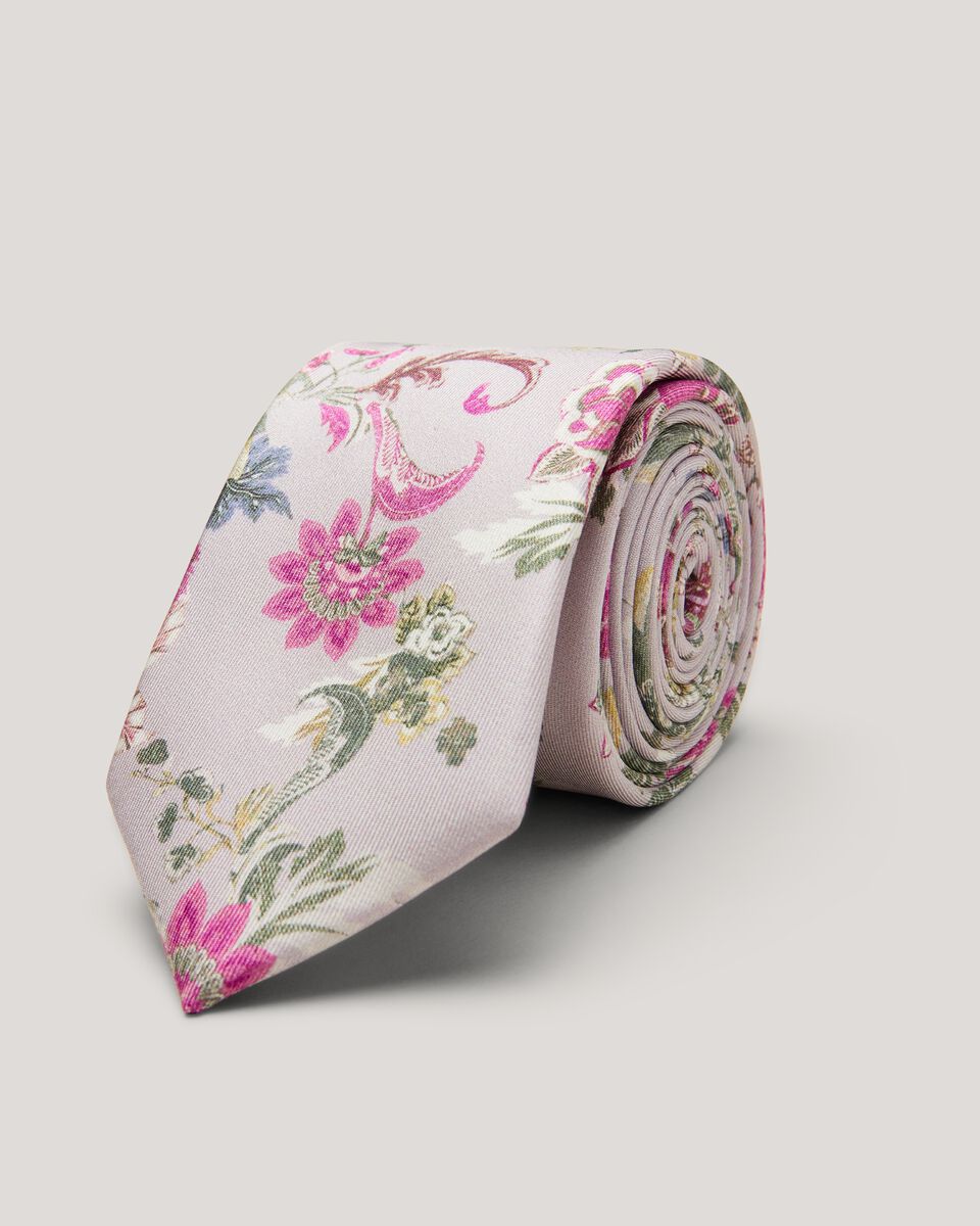 Printed Silk Floral Tie 